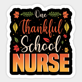 One Thankful School Nurse Thanksgiving Sticker